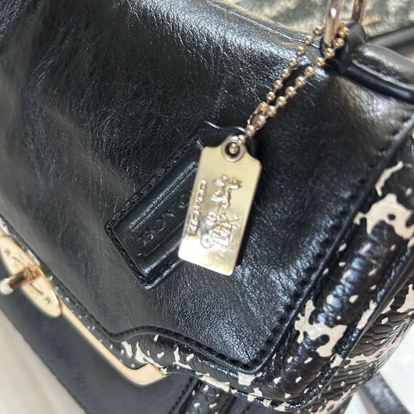 Coach Madison Sadie Flap Crossbody Satchel and Wallet in Two Tone Python - Picture 4 of 16